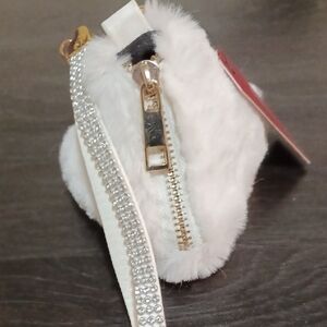 Elegant White Fur Wristlet